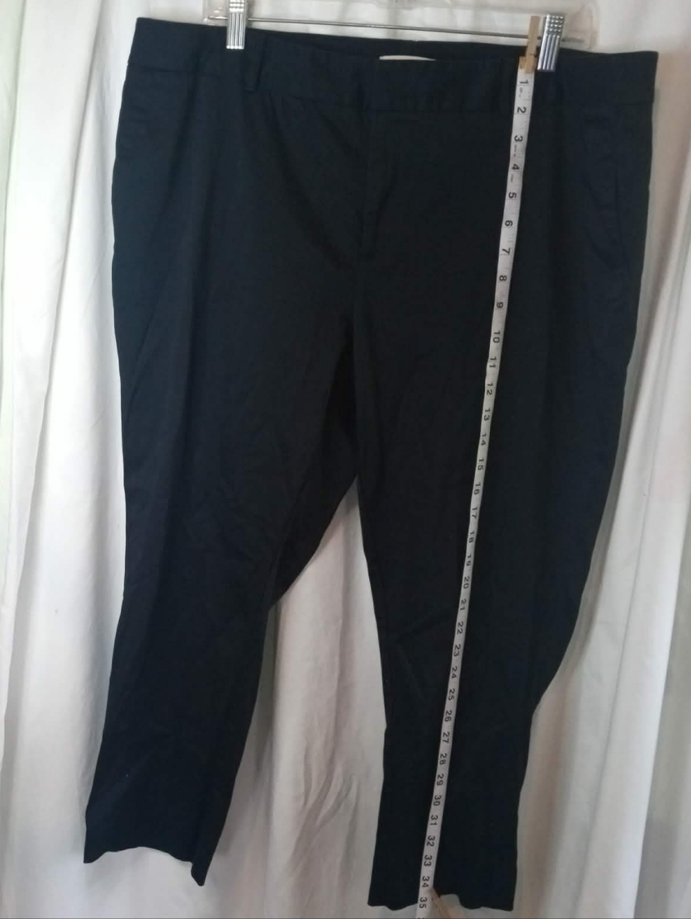 18 Plus Coldwater Creek Black Ankle Pants Office Pockets Sleek Classic Slacks